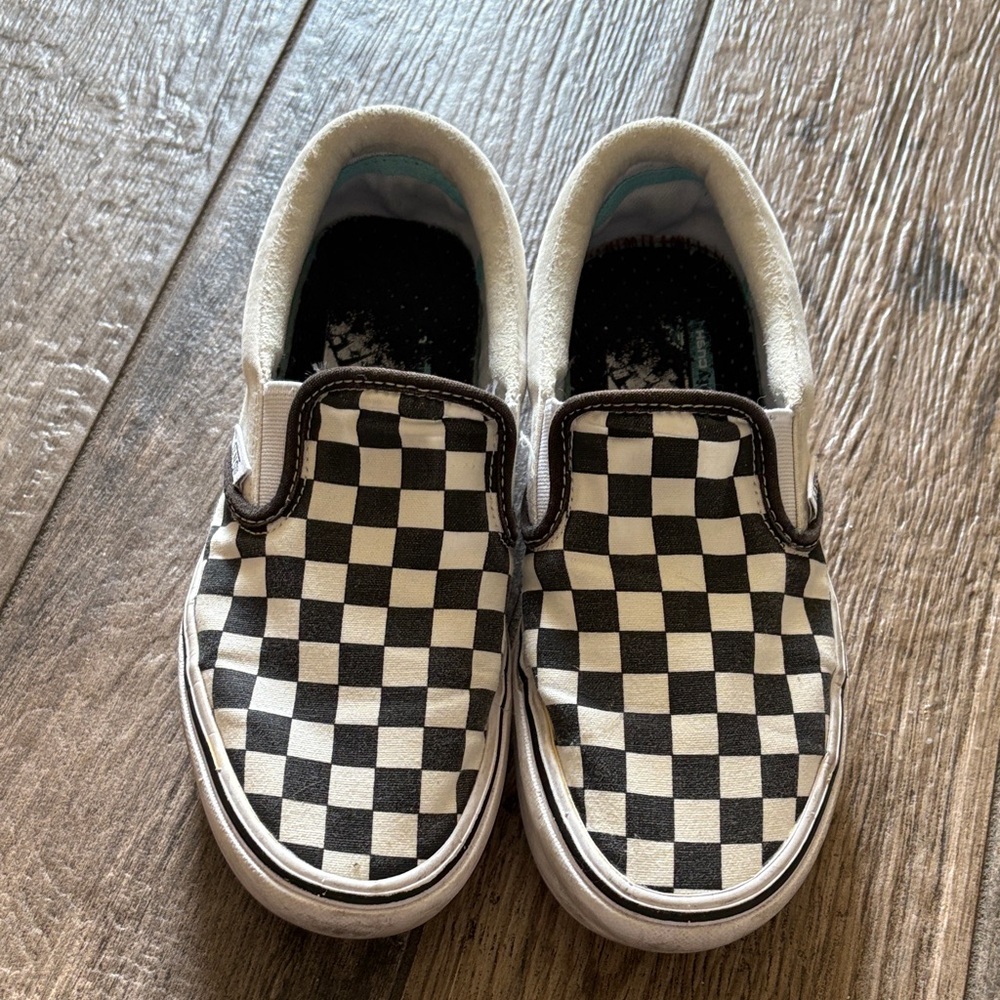 Vans Black and White Checkered Slip-On Sneakers women size 7